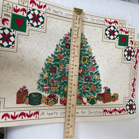 Vintage Christmas Vinyl Placemats Christmas Tree Town & Country Living Set of 4 - Picture 9 of 9